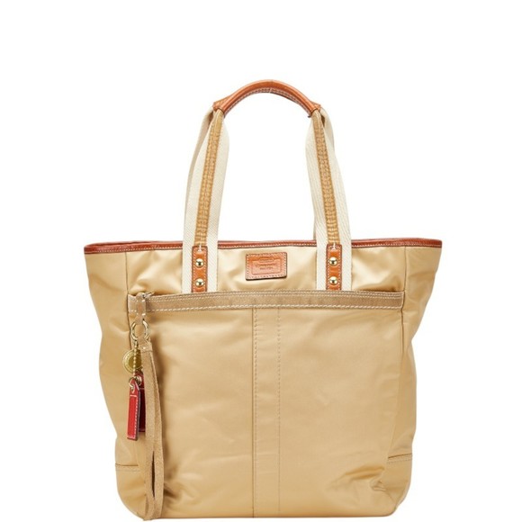 Coach Tote Bag Shoulder C06M-10101 Beige Brown Nylon Leather Women´s COACH,All Products : American Fashion Style Bags On Sale